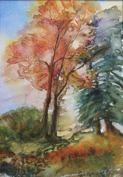 2012 Autumn Trees Watercolor
